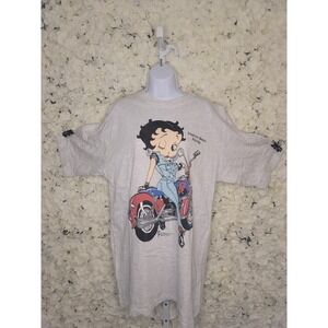 Vintage Betty Boop T-shirt 1997 Daytona Beach Motorcycle Double Sided Pattern XL